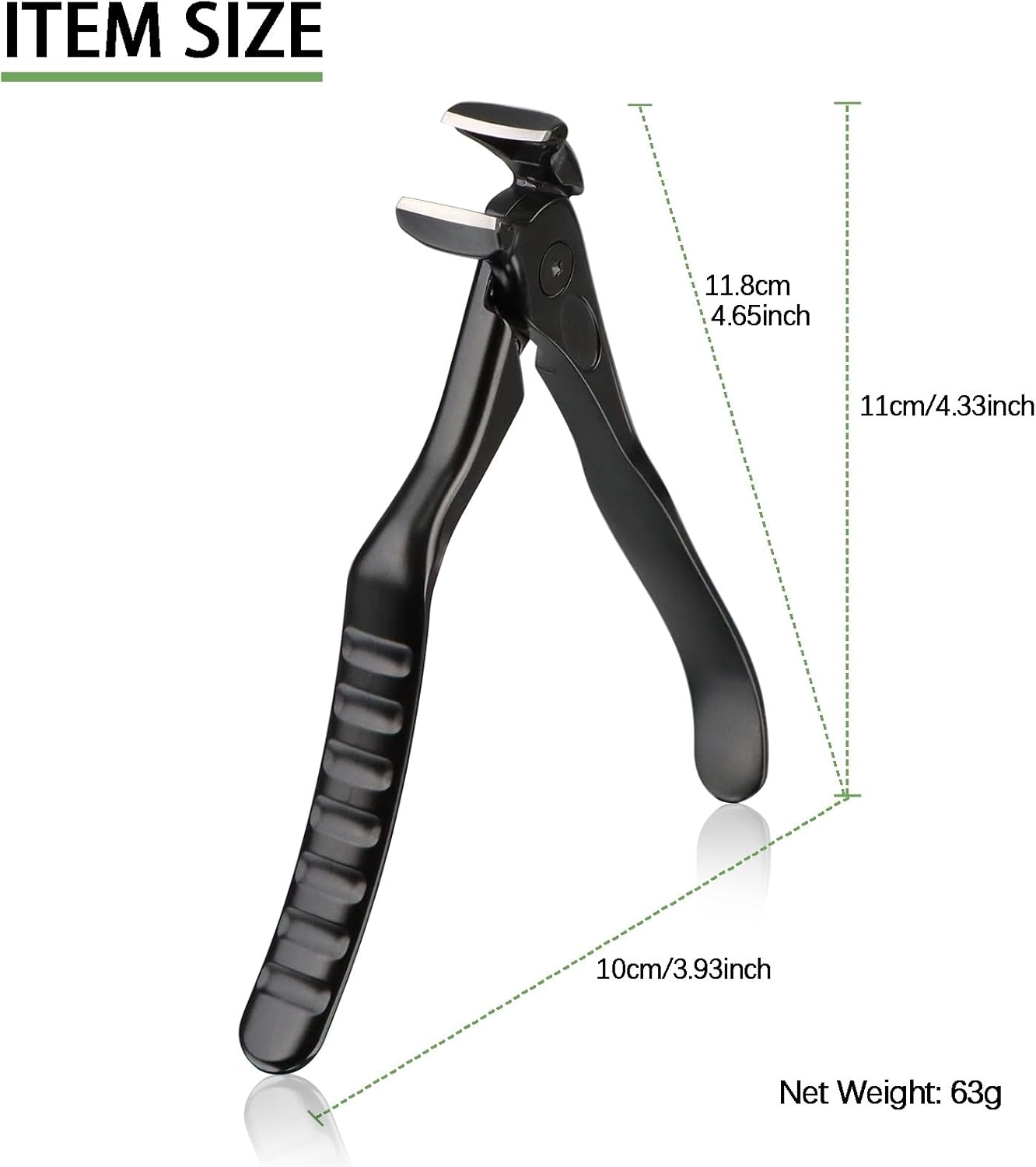 Vynzo Heavy-Duty Nail & Hoof Nipper with detailed size dimensions and specifications.
