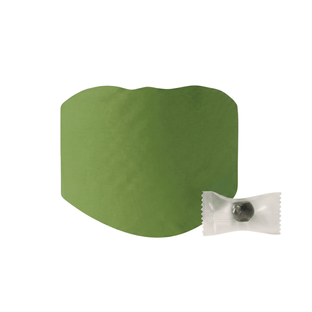 Japanese Herbal Patch shown with a soft green design and accompanying herbal ball for relaxation.