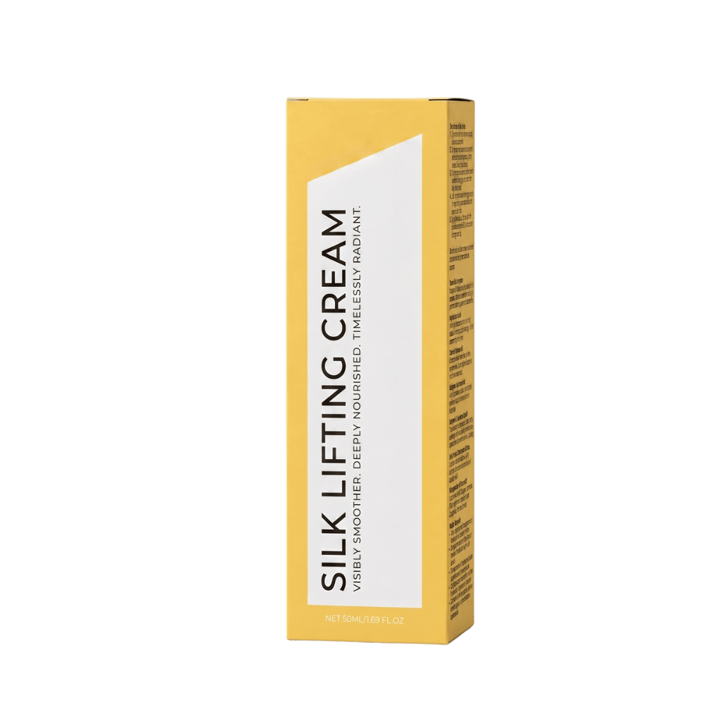 Silk Lifting Cream packaging showcasing its silky texture and lifting benefits for firmer skin.