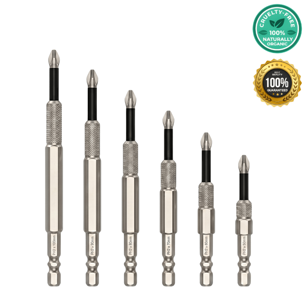 High-Magnetic Screwdriver Drill Bit Set showcasing multiple sizes with strong magnetic tips for easy screw-driving tasks.