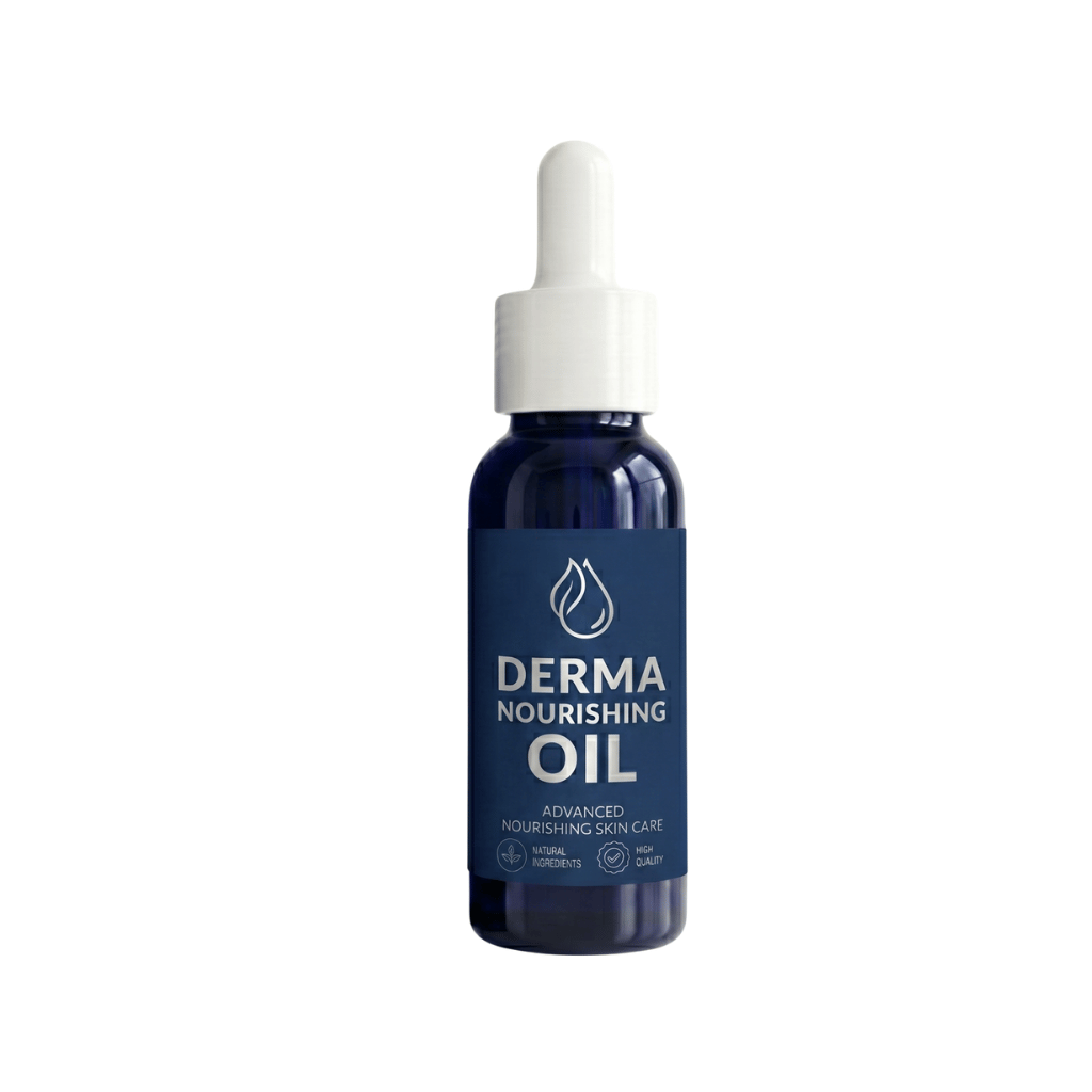 Derma Nourishing Oil bottle for advanced nourishing skin care, featuring a dropper for easy application.