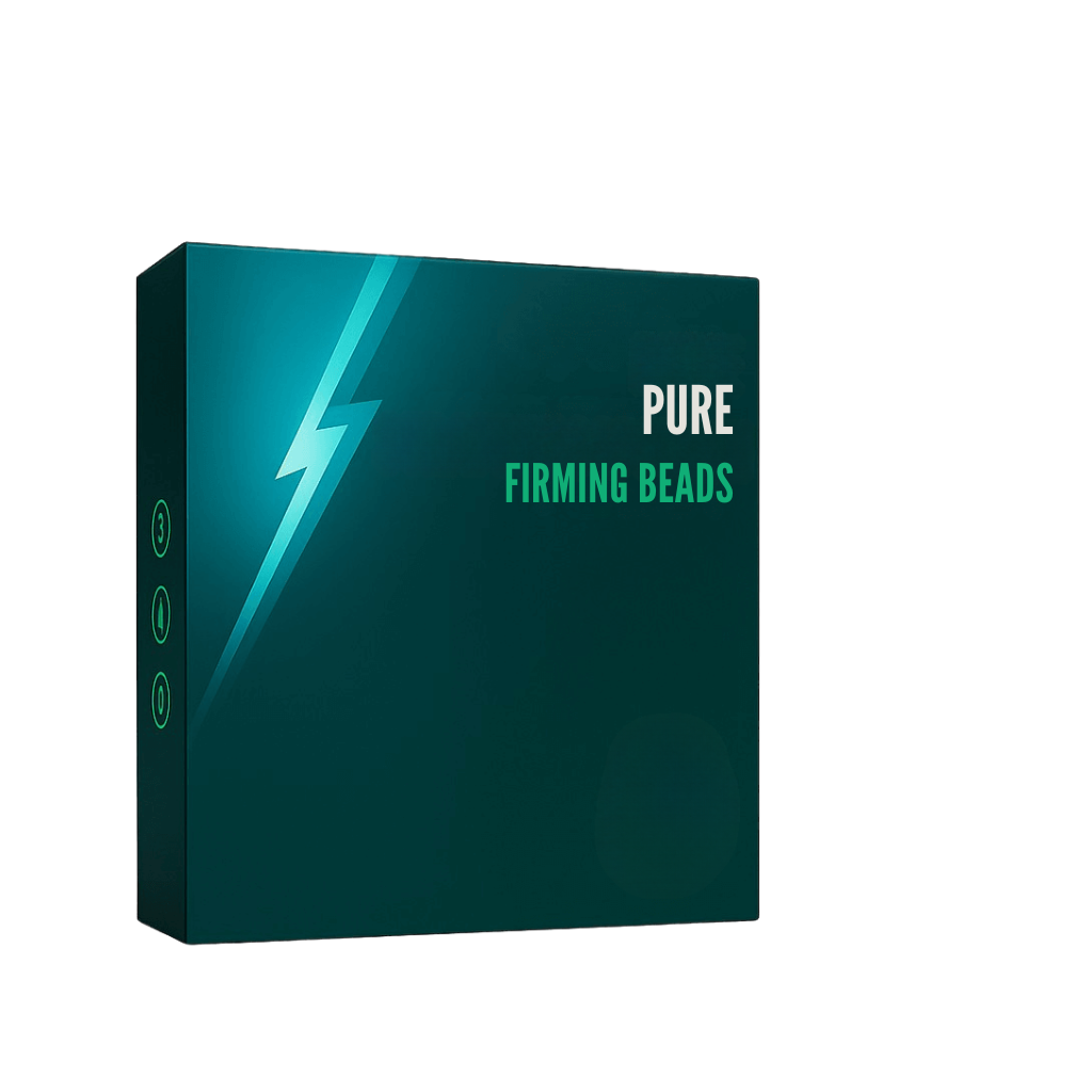 Packaging of Pure Firming Beads for a radiant and smooth skincare routine.
