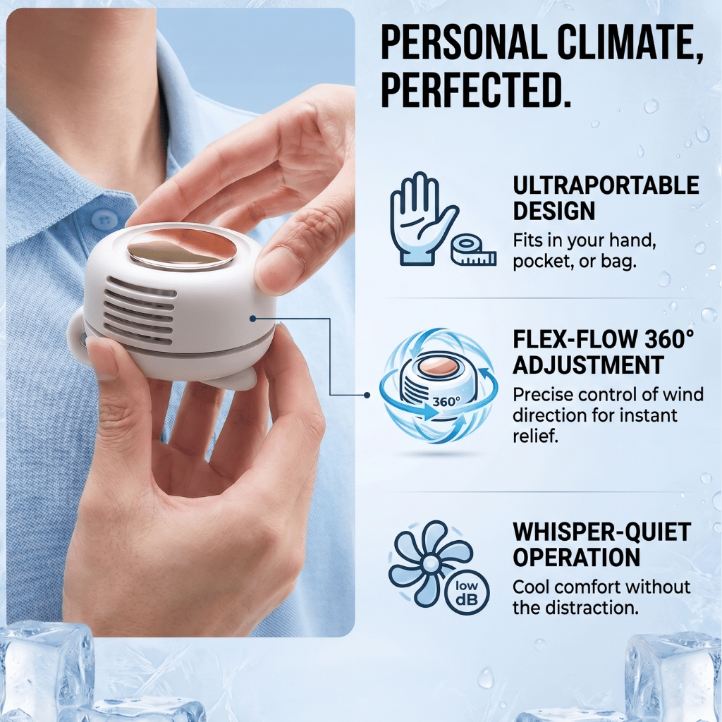 360° Rotatable Portable Mini Clip-on Fan