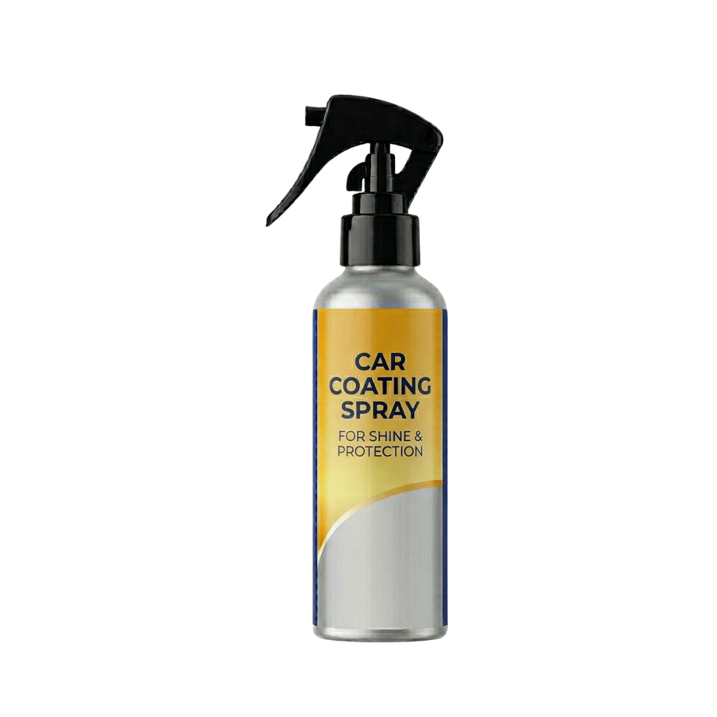 Luxe Car Coating Spray for Shine & Protection bottle with spray nozzle for glossy car finish.