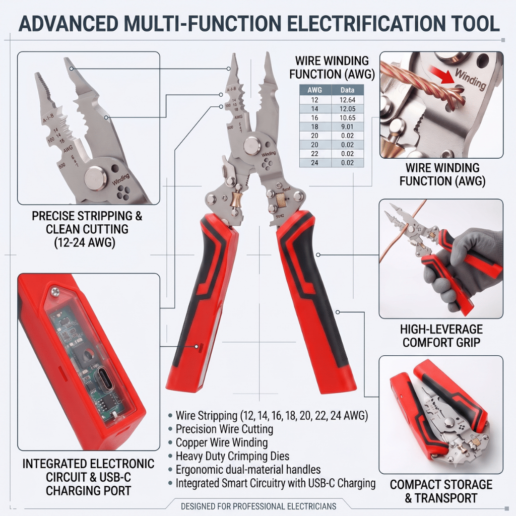 Professional 16-in-1 Wire Stripper Tool