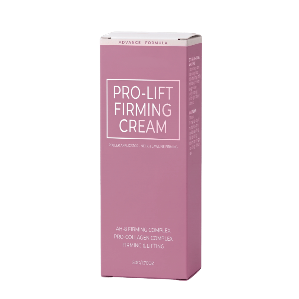 Pro-Lift Firming Cream packaging with roller applicator for neck firming and lifting benefits.