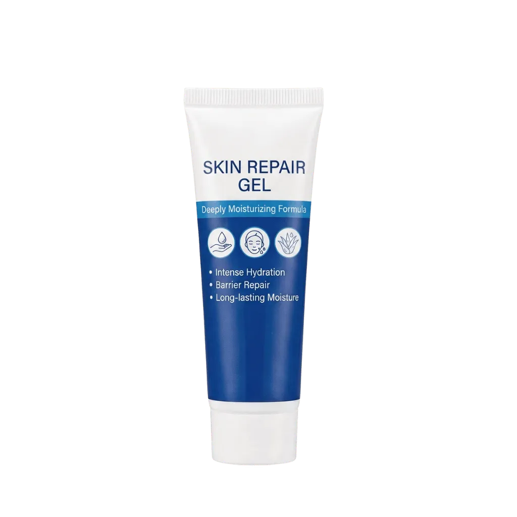 Skin Repair Gel tube with deeply moisturizing formula for intense hydration and long-lasting moisture.