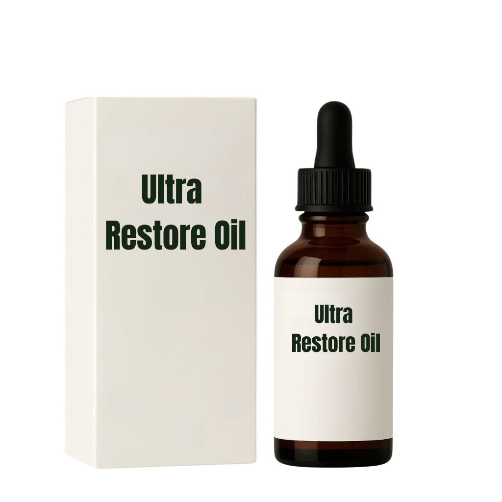 Ultra Restore Oil bottle and packaging showcasing a lightweight facial and body oil for radiant skin.