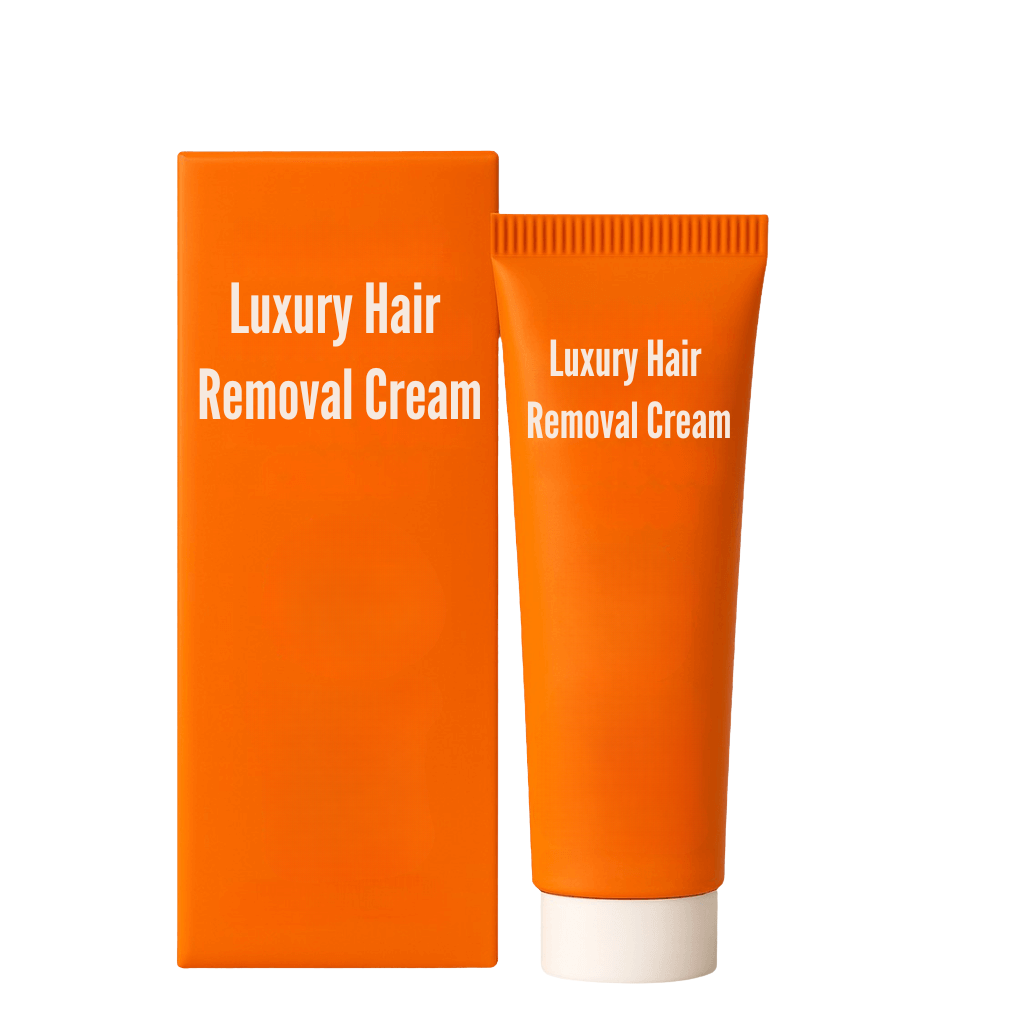 Luxury Hair Removal Cream tube and packaging for silky-smooth skin and refined elegance.